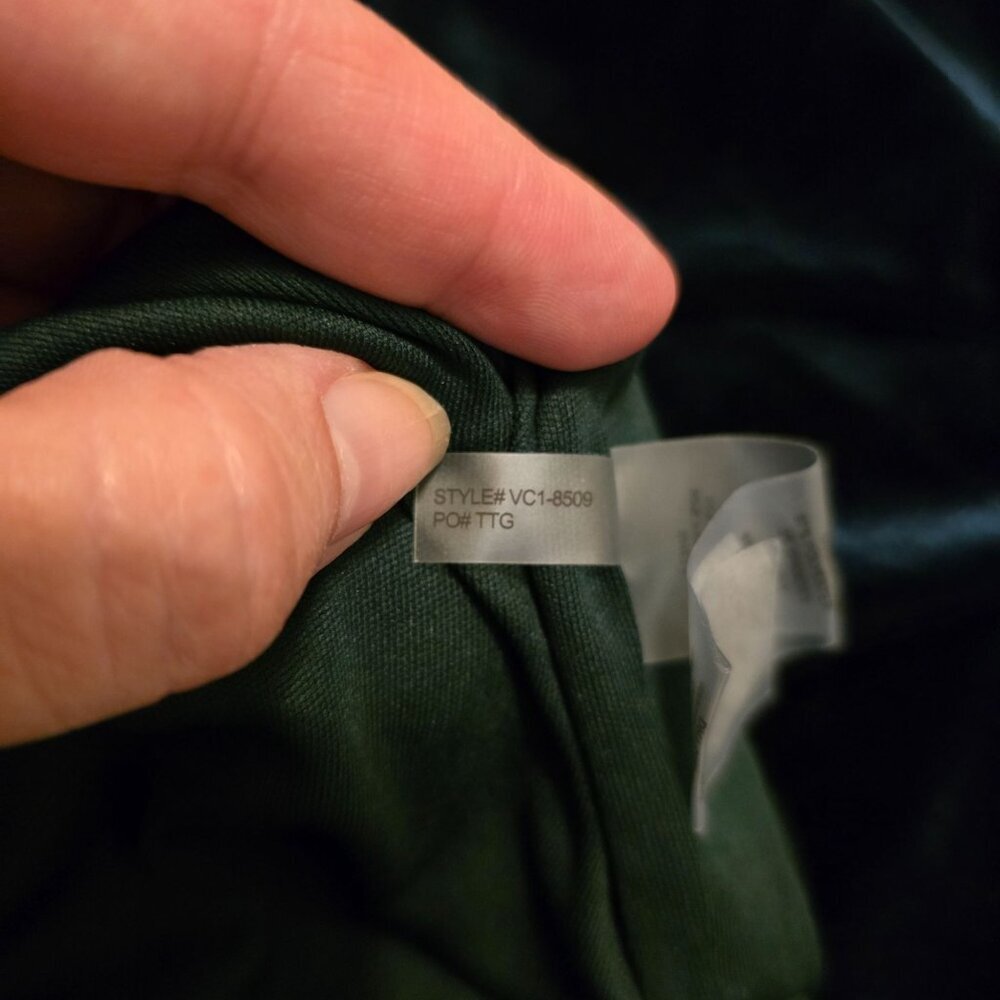 Vince Camuto Off-The-Shoulder Green Velvet Cocktail Holiday Party Dress Size 14 - Picture 16 of 16